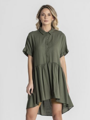 Túnica/camisa com folho algodão