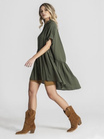 Túnica/camisa com folho algodão