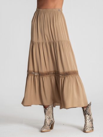 Saia com barra crochet