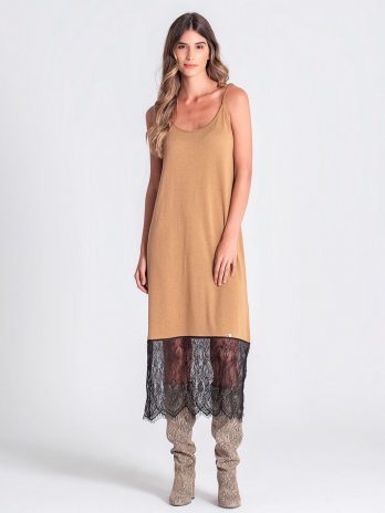 Vestido com renda alças