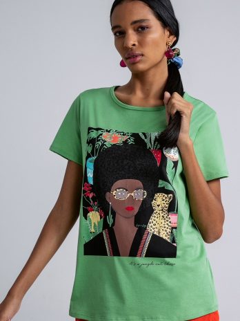 T-Shirt Afro Com Óculos