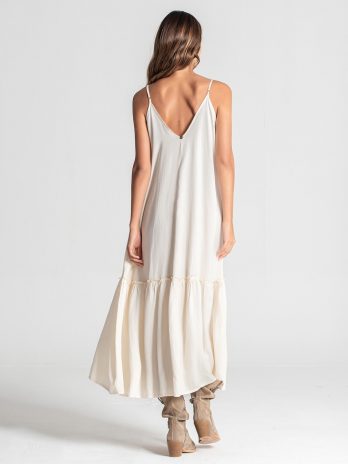 Vestido Comprido Alinhado Alças