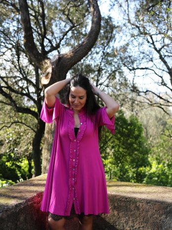 Vestido Exclusivo Midi C/ Folho Abertura Manga