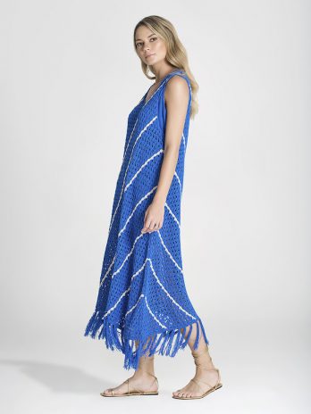 Vestido Perfurado C/ Riscas / Franjas