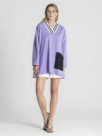 Sweat Capuz Riscas C/ Bolso Big