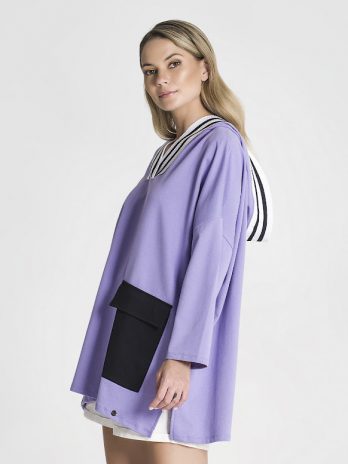 Sweat Capuz Riscas C/ Bolso Big