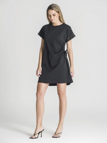 Vestido Curto 100% Algodão C/ Abertura De Lado