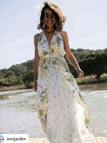 Vestido C/ Sobreposição / Costas Descobertas