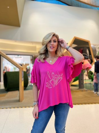 Túnica Manga Folho Duplo C/ Tachas