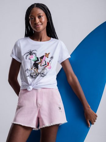 T-Shirt Cão Surfista