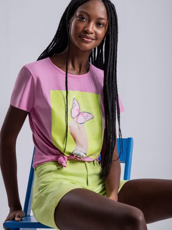 T-Shirt Borboleta C/ Perolas