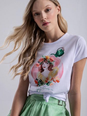 T-Shirt Meninas C/ Flores Cabelo