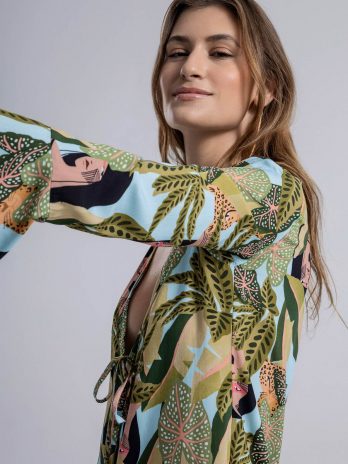 Vestido Longo Saída De Praia C/ Decote Profundo