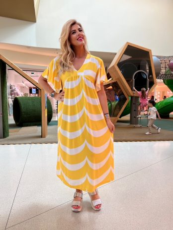 Vestido Exclusivo Corte Peito C/ Folho Manga