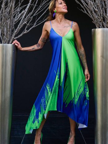 Vestido Premium Alça Fina Dupla Cor
