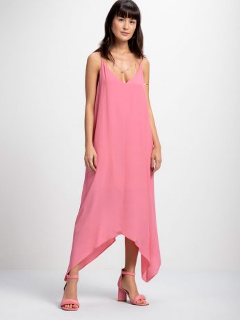 Vestido Alça Fina Decote V C/ Pontas Laterais