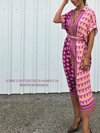 Vestido Camiseiro Estampa Geométrica