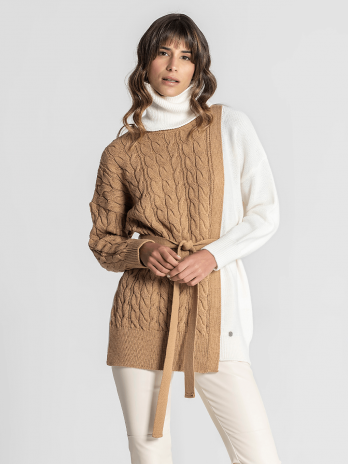 Camisola Bicolor Estruturada C/ Gola Amovível