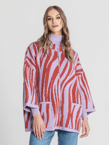 Casaco Animal Print C/ Fecho / Bolsos Chapa