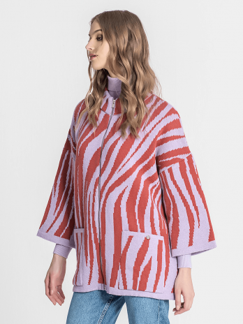 Casaco Animal Print C/ Fecho / Bolsos Chapa