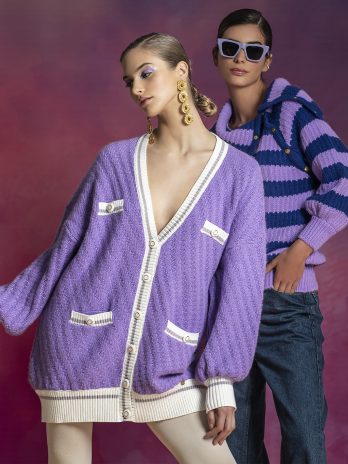 Casaco C/ Lurex / Contraste Punho Canelado