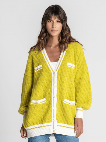 Casaco C/ Lurex / Contraste Punho Canelado