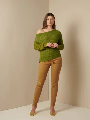 Camisola Malha Decote Barco Pelo