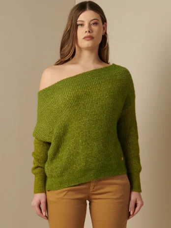 Camisola Malha Decote Barco Pelo