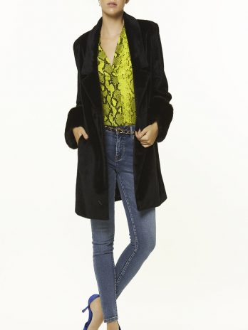 Sobretudo Pelo Raso Punhos Amovíveis