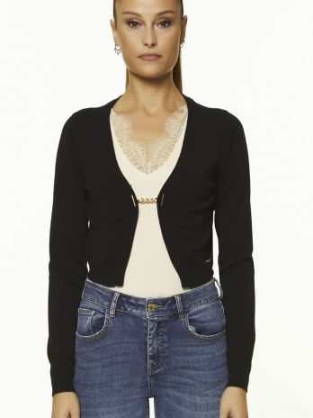 Casaco Curto Malha C/ Fecho Corrente