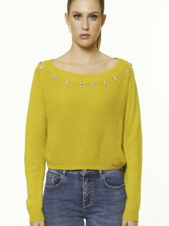 Camisola Malha C/ Pedras Decote