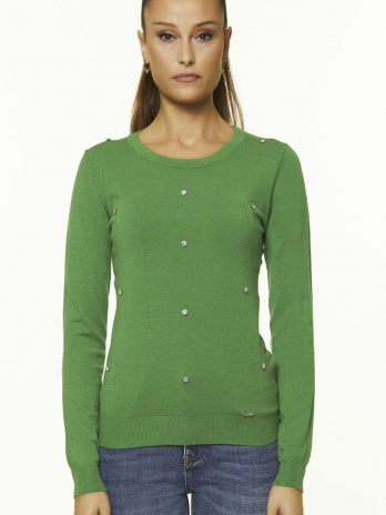 Camisola Malha Básica C/ Brilhantes