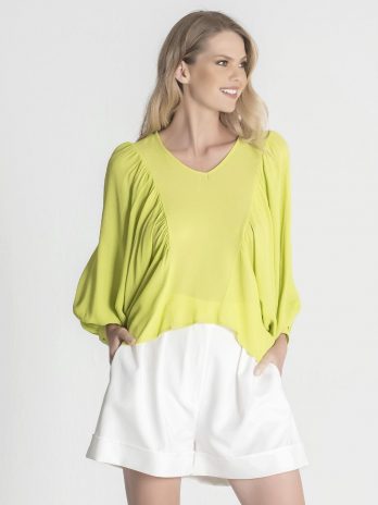 Blusa Crepe Manga Reglan C/ Franzido