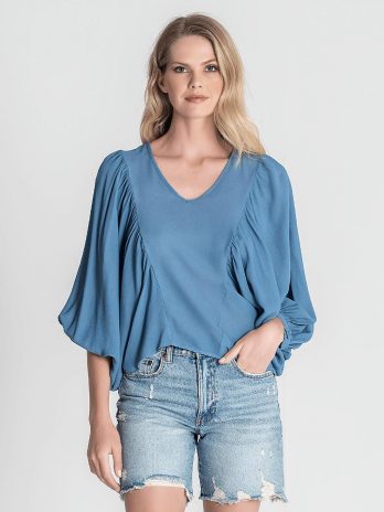 Blusa Crepe Manga Reglan C/ Franzido