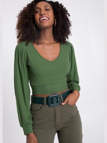 Blusa Cropped Canelada