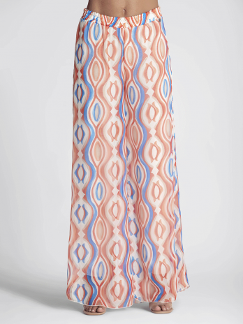 Pantalona C/ Elástico Cintura Padrão Étnico