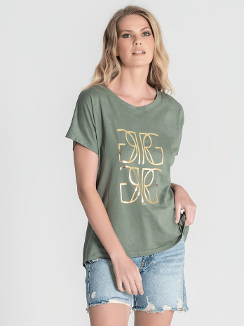 T-Shirt Estampada Dourado RG