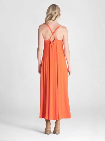 Vestido Decote V Alças Cruzadas Costas