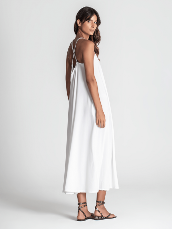 Vestido Licra Fria Decote V Alças