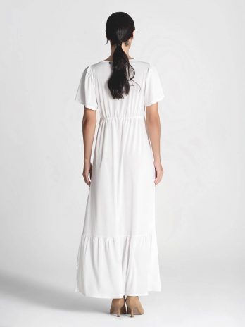 Vestido Manga Curta Decote V