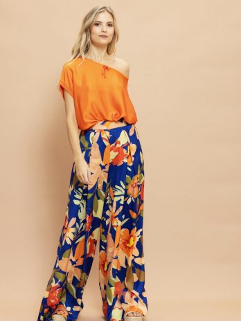 Pantalona Floral Cetim