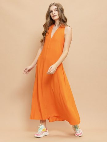 Vestido Comprido Decote V Costas Cruzadas