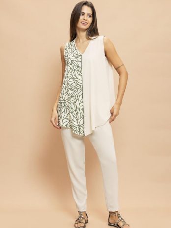 Top Manga Cava Estampado / Liso