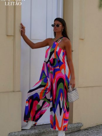 Jumpsuit Licra Fria Tiras Decote