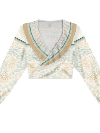 Cash Couer Manga Comprida Decote Plissado