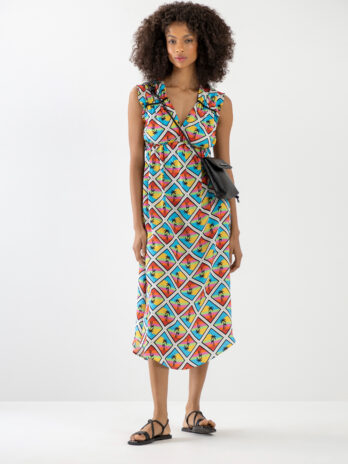 Vestido Estampado Viscose C/ Atilho