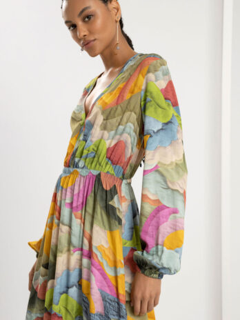 Vestido Viscose Comprido Decote V