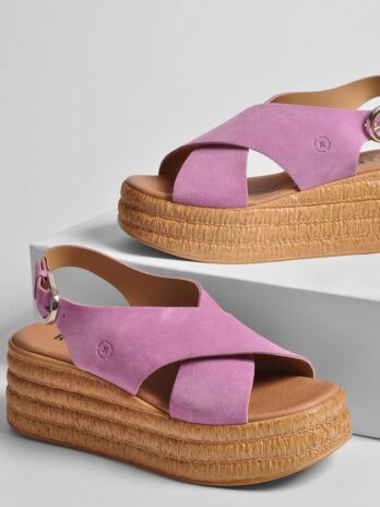 Sandália Camurça Cruzada Plataforma