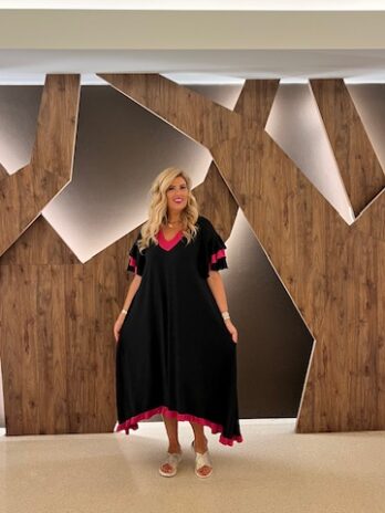Vestido Exclusivo Triplo Folho Manga