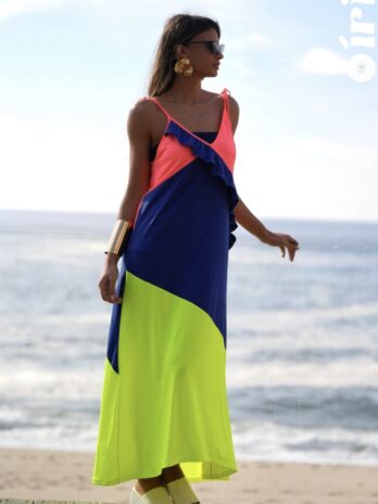 Vestido Tricolor C/ Folho